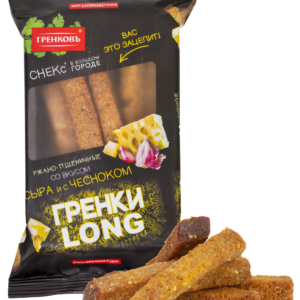 гренковъ гренки со вкусом сыра и с чесноком "long"