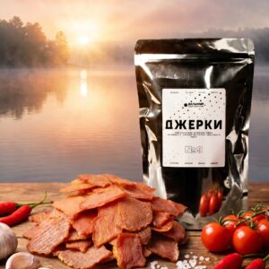джерки премиальное вяленое мясо свинины с мягкой остротой чеснока и чили